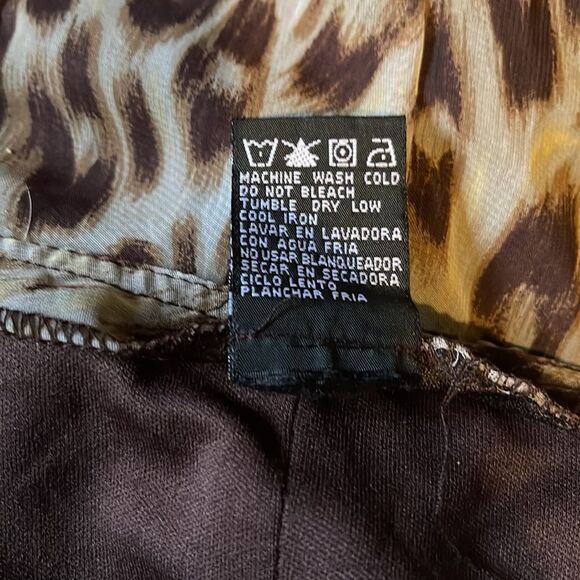 Scarlett Cheetah Leopard Animal Print Flared Skirt With Layering Strips 9 10 - Picture 16 of 16